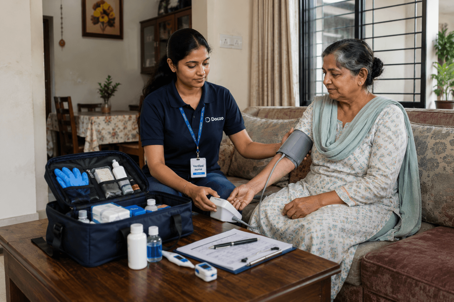 Doczo verified nurse providing nursing care at home in Chennai